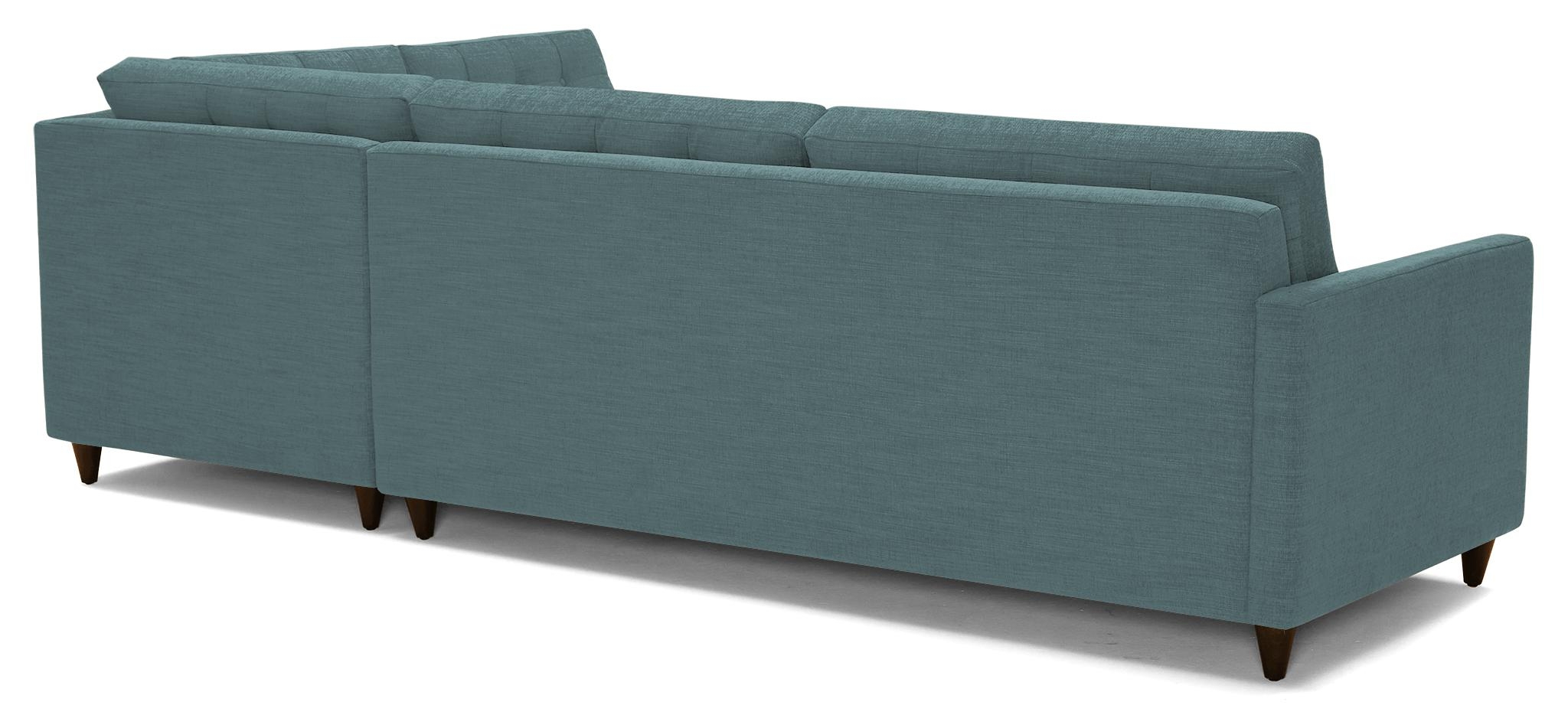 Blue Eliot Mid Century Modern Bumper Sleeper Sectional - Dawson Slate - Mocha - Left - Image 3