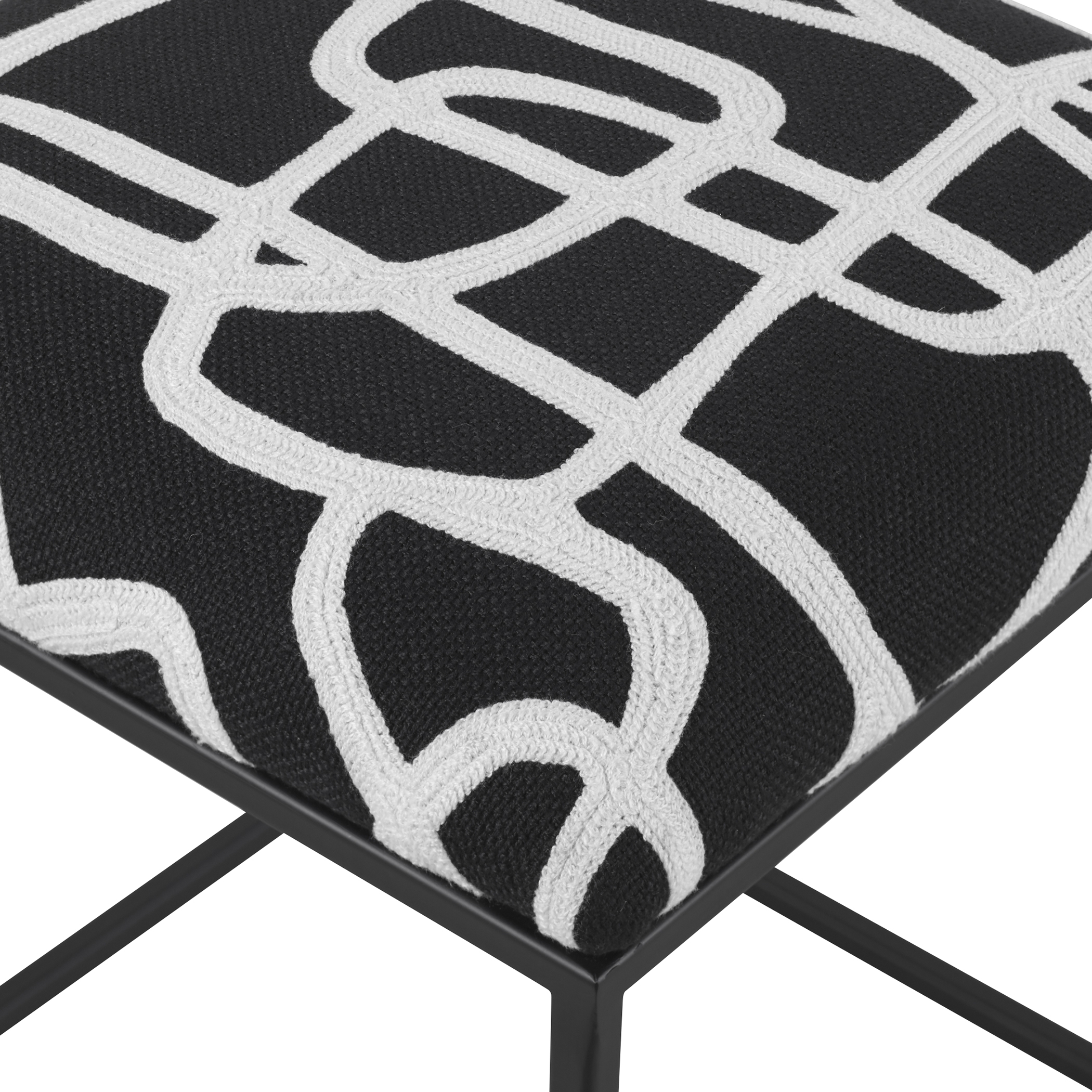 Twists And Turns Fabric Accent Stool - Image 3