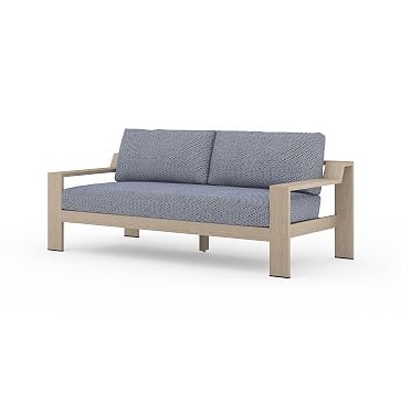 Monterey Outdoor Sofa, 74", Stone Gray + Teak - Image 3
