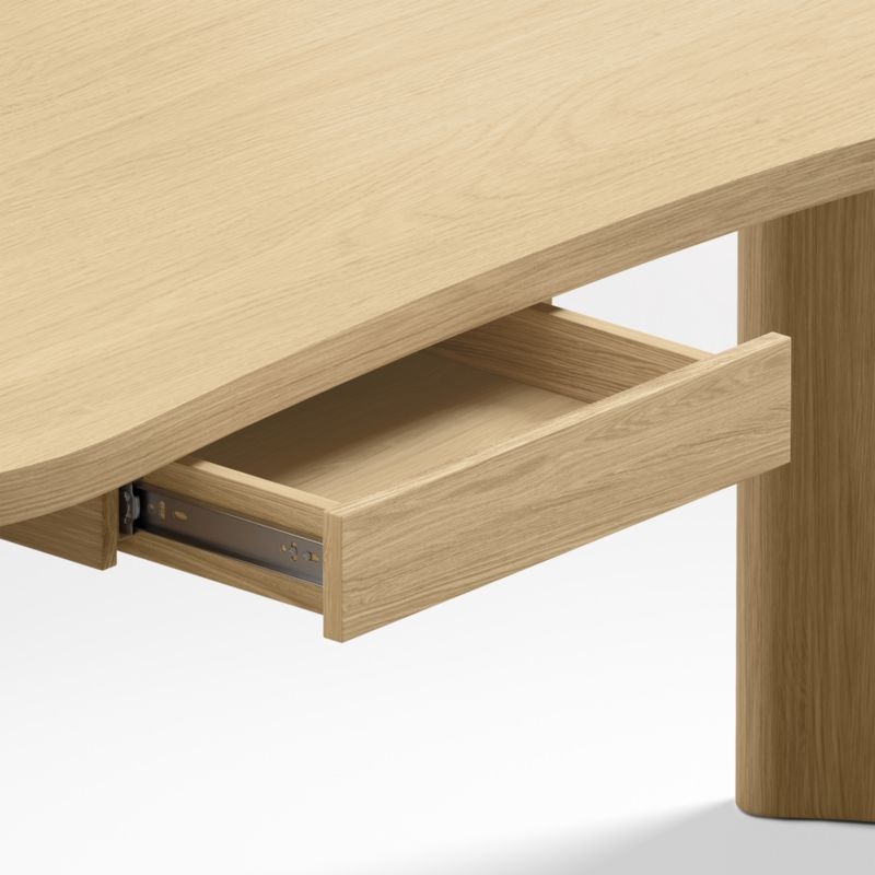 Courbe Curved Wood Desk with Drawer - Image 2