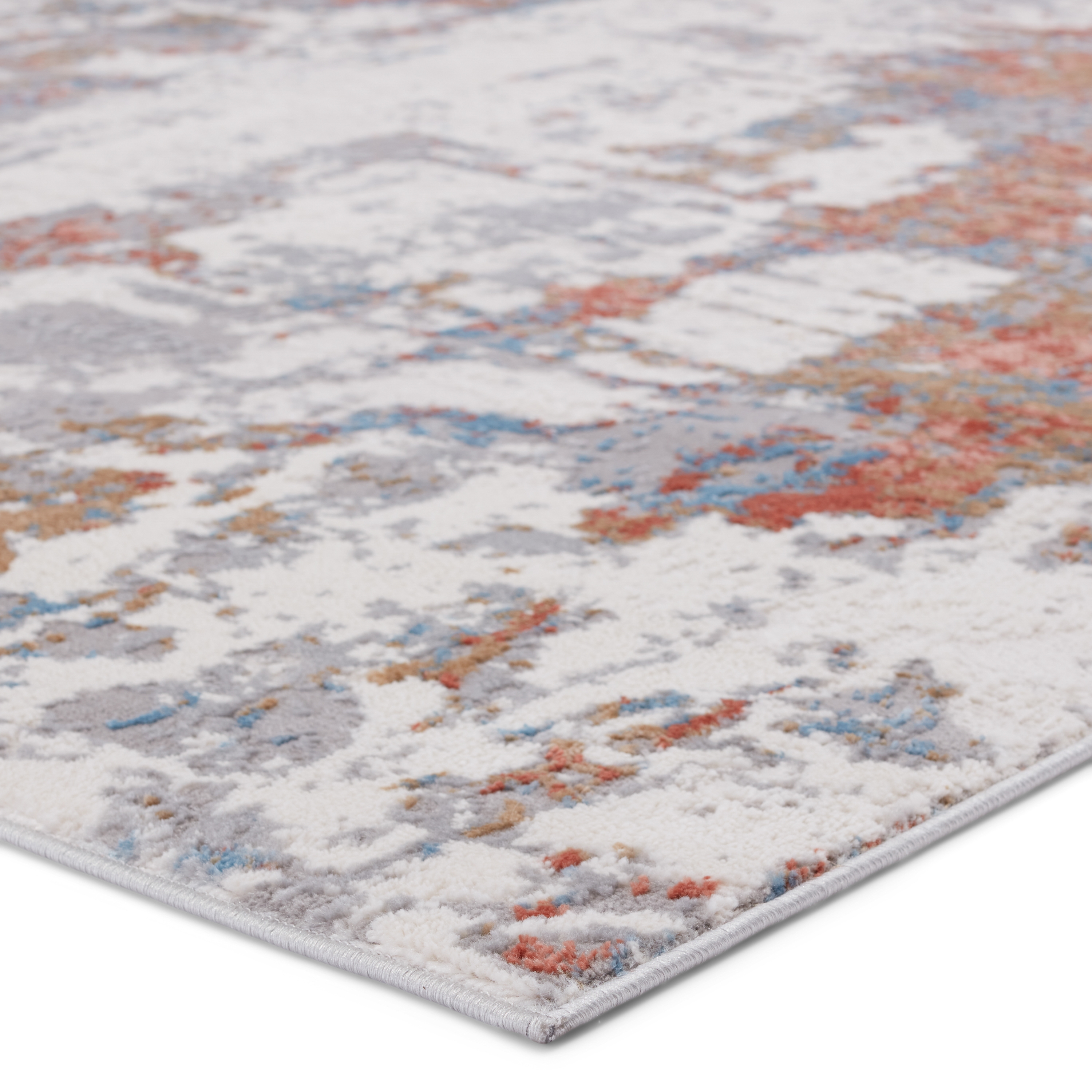 Vibe by Tocarra Abstract Gray/ Red Area Rug (5'X8') - Image 1