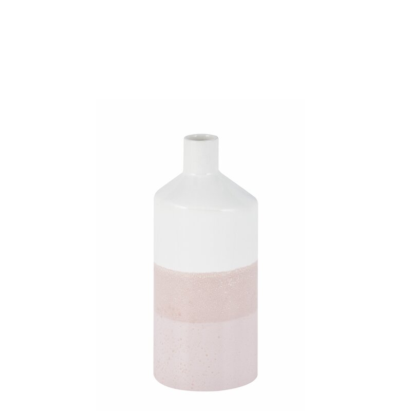 Legend of Asia Irving Table Vase Color: White/Pink, Size: 10.2" H x 2.3" W x 4.3" D - Image 0
