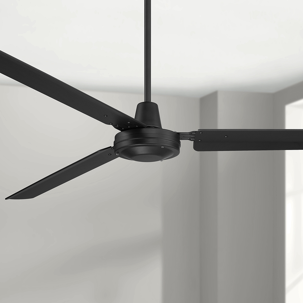 72" Casa Vieja Velocity Matte Black Damp Modern Fan with Wall Control - Image 0