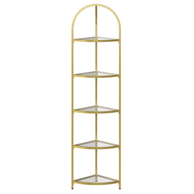 Dawni 64.25'' H x 11.61'' W Steel Corner Bookcase - Image 0