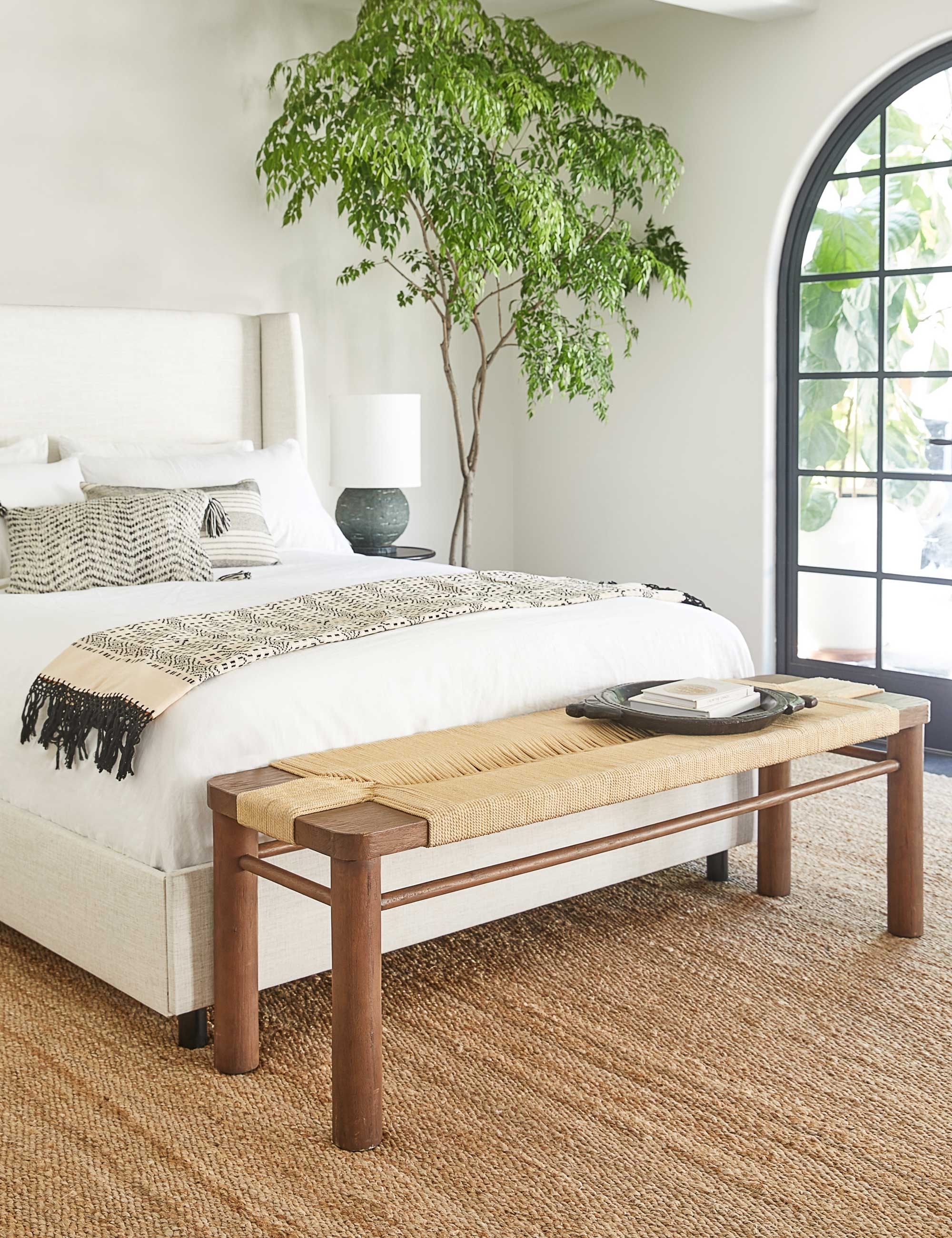 Adara Linen Bed, Talc Linen, California King - Image 1