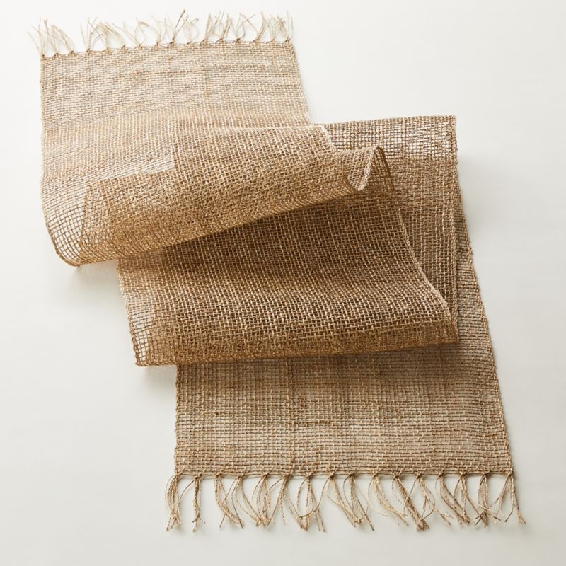 Open Weave Natural Table Runner 14"x90" - Image 1