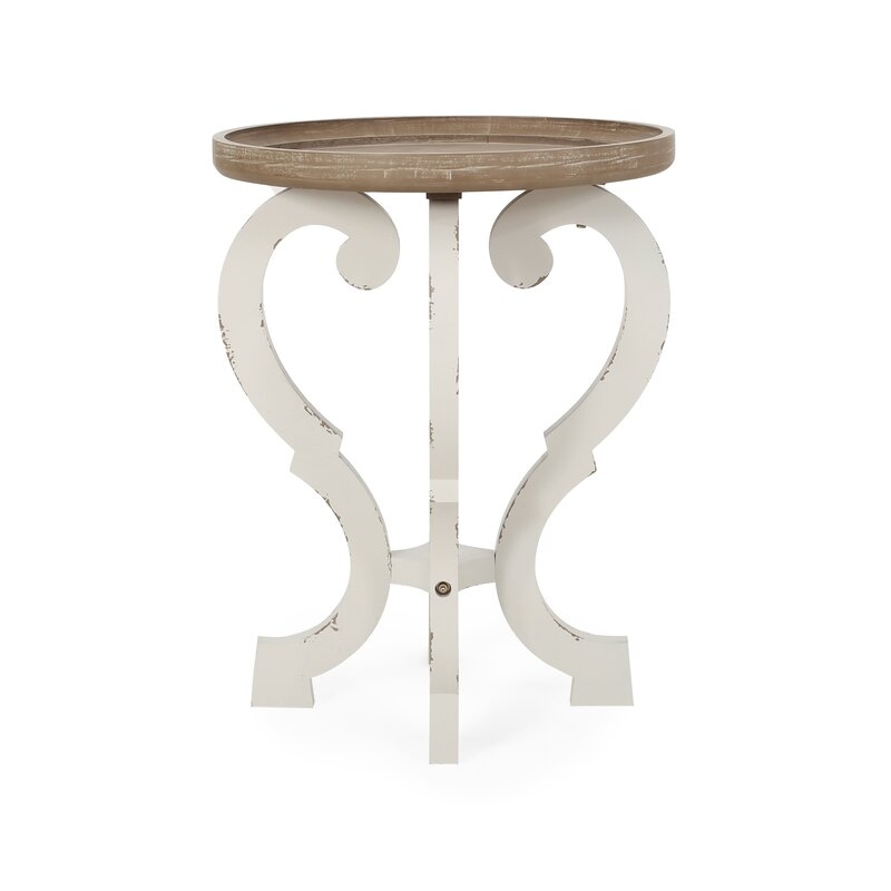 Tray Top End Table, Distressed White - Image 5