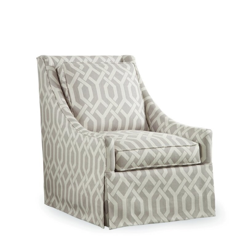 Braxton Culler Teagan Upholstered Slipcovered Swivel Armchair - Image 0