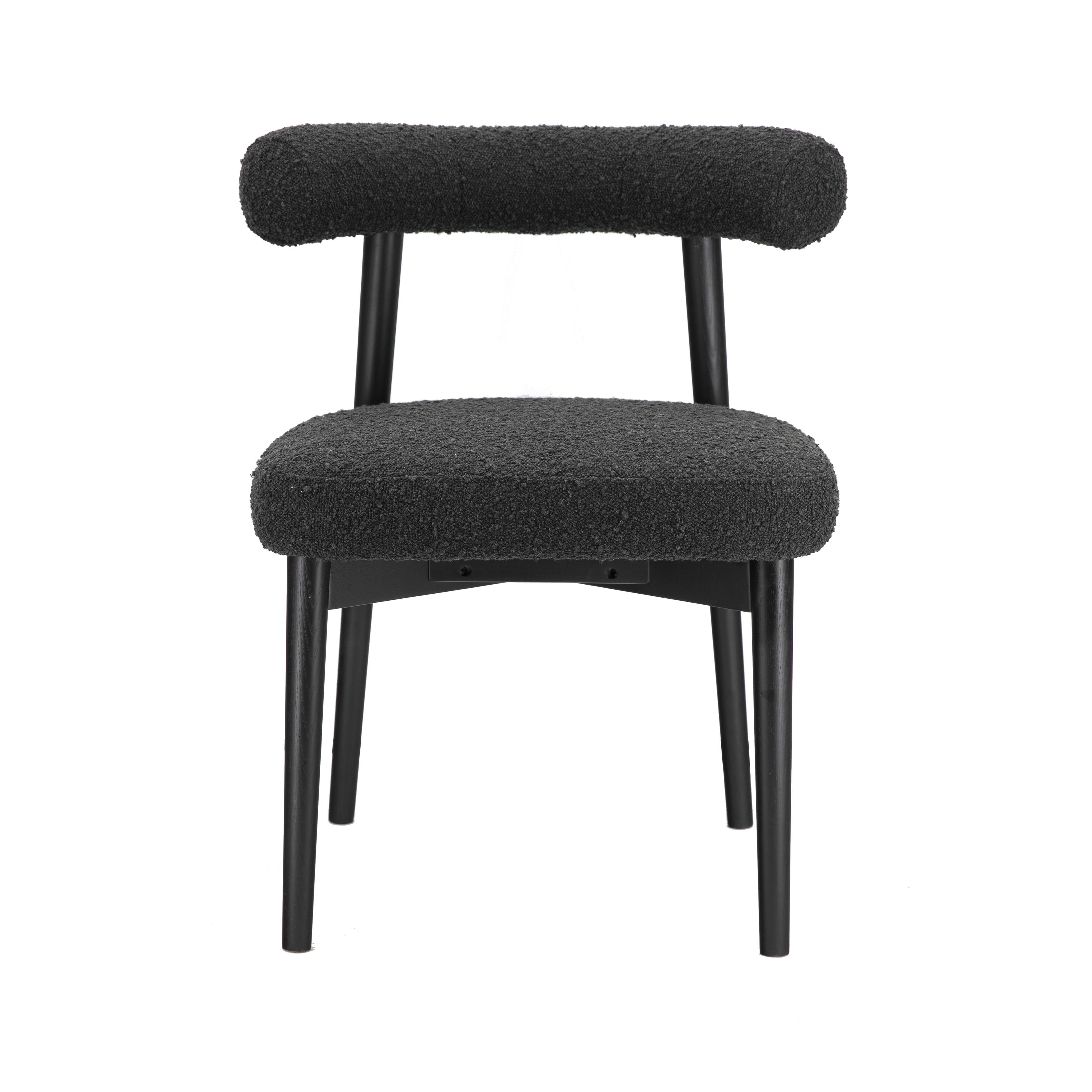 Spara Black Boucle Side Chair - Image 1
