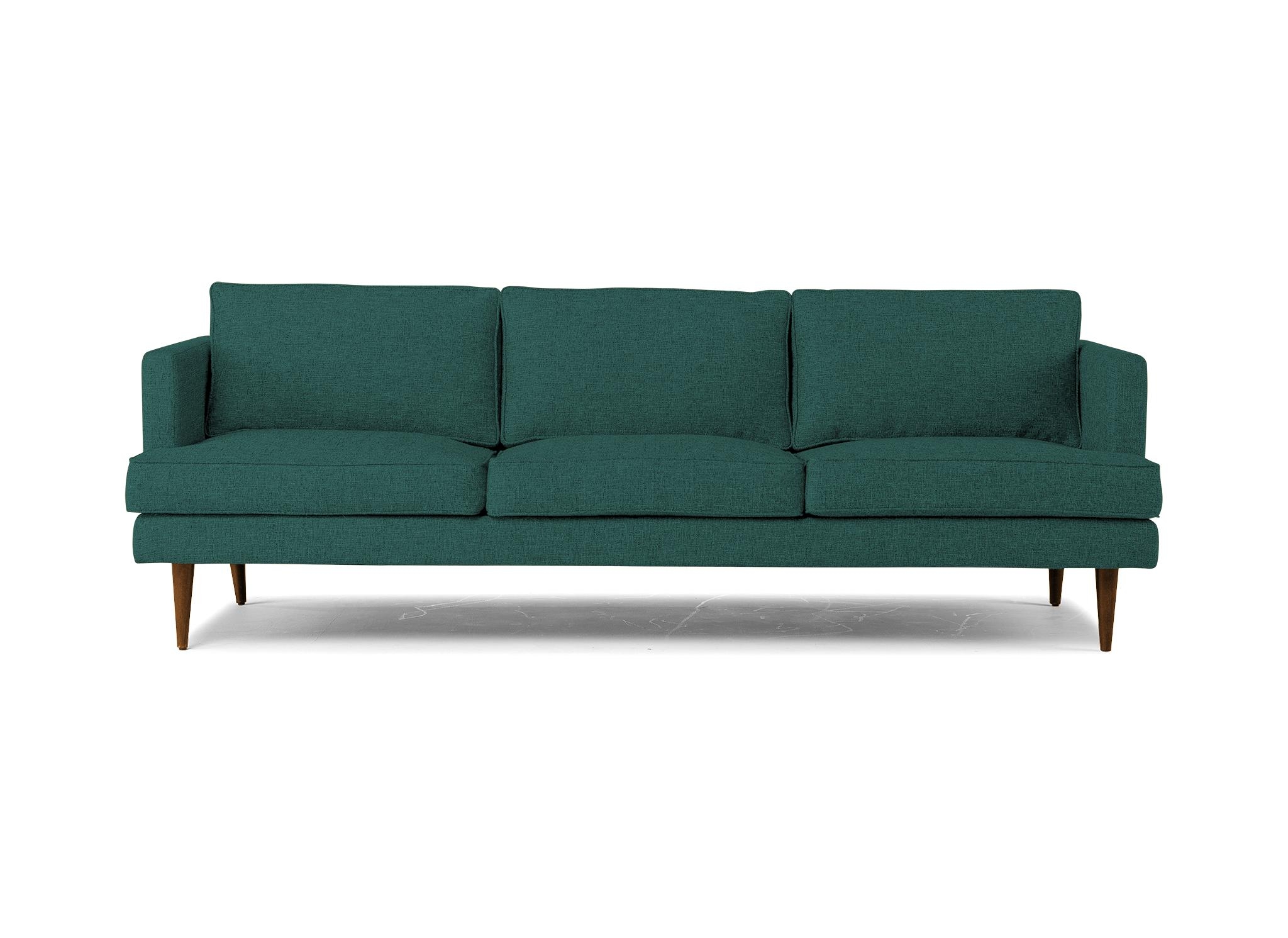 Blue Preston Mid Century Modern Grand Sofa - Prime Peacock - Mocha - Image 0