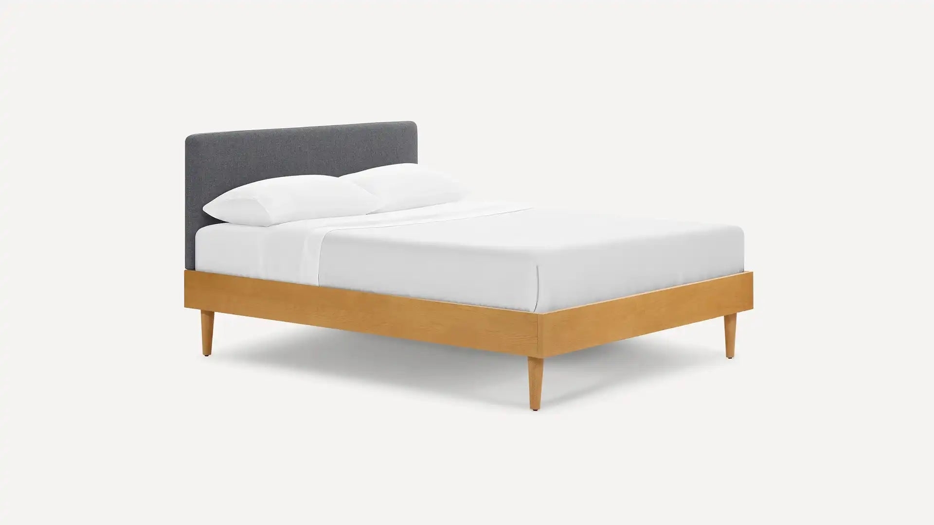 Chorus Bed with Upholstered Headboard - King / Papyrus/Oak / Straight - Image 1
