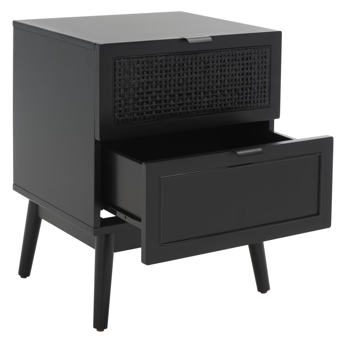 Baisley 2 Drawer Rattan Nightstand - Black - Safavieh - Image 7