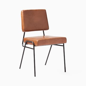 Wire Frame Dining Chair, Halo Leather, Saddle, Light Bronze - Image 2