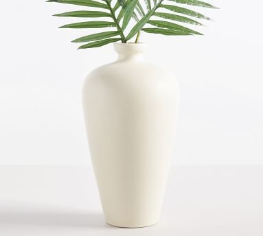 Dalton Ceramic Vase, White, Large, 14.75"H - Image 5