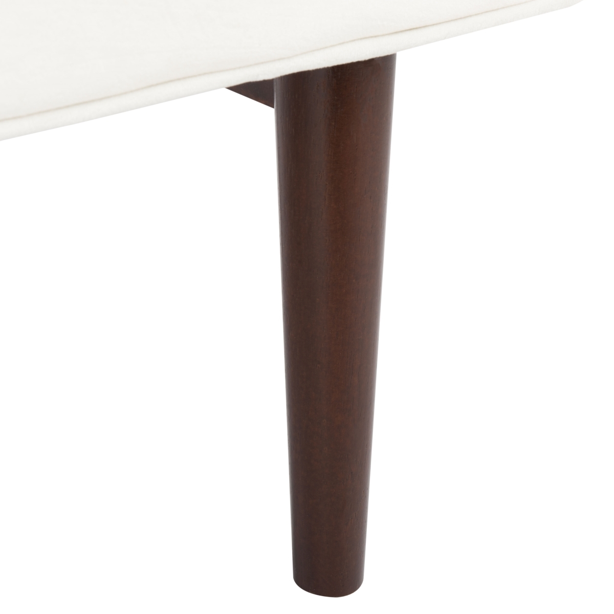 Henri Midcentury Bench - Cream / Walnut - Safavieh - Image 3