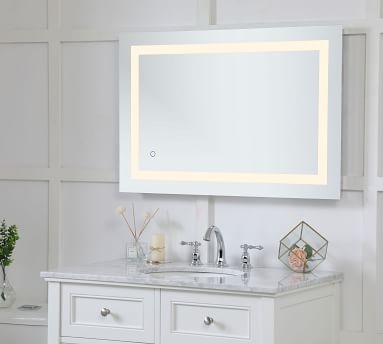 Marina Lighted LED Mirror, Silver, 18x30" - Image 4