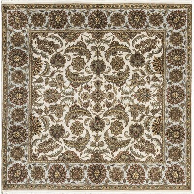 One-of-a-Kind Hand-Knotted Beige/Olive 8'1" x 8'3" Wool Area Rug - Image 0