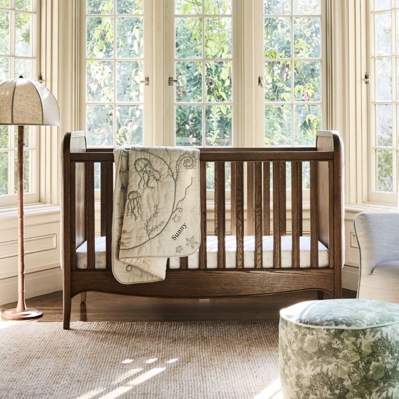 Raphaela Green Seascape Baby Crib Quilt by Jake Arnold - Image 1