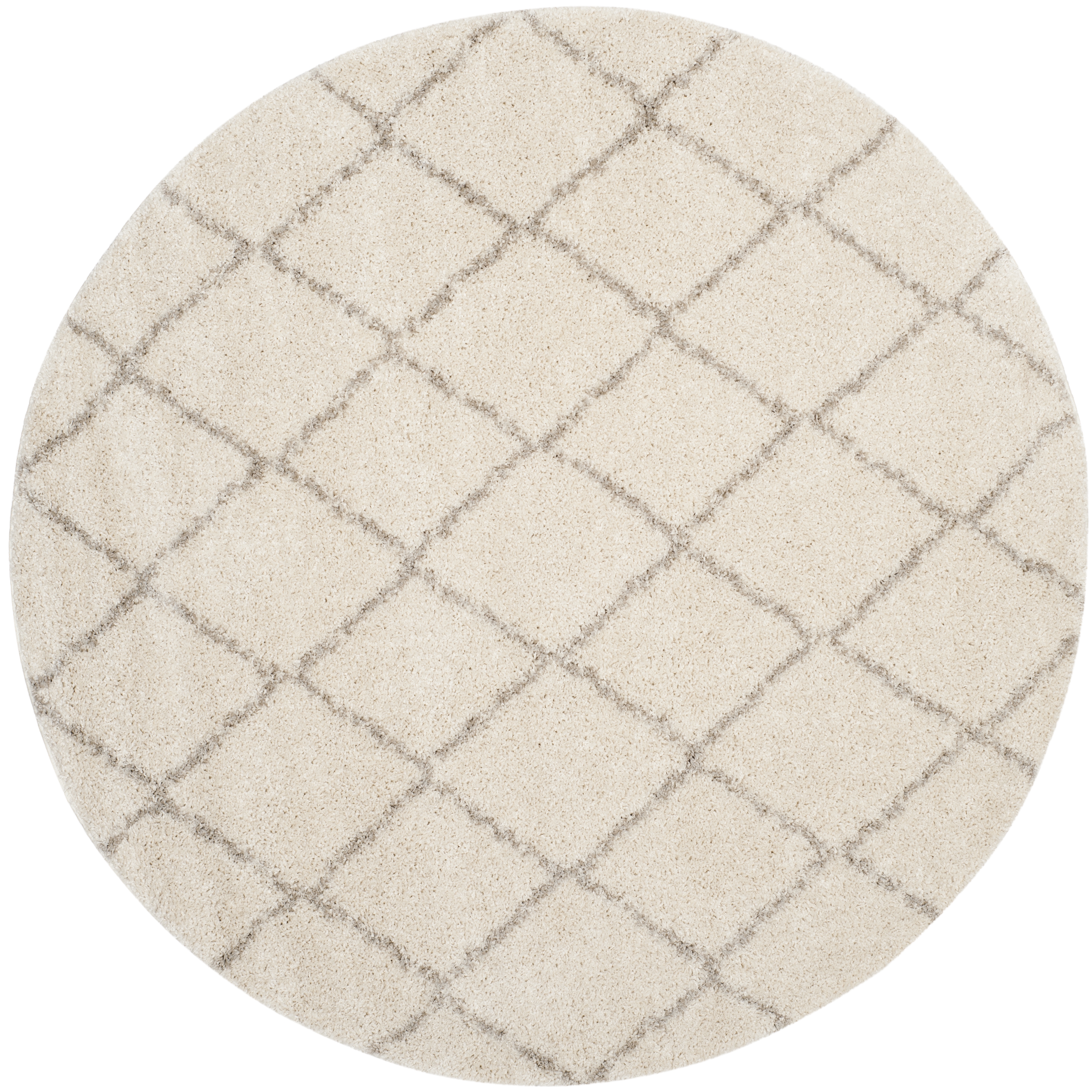 Arlo Home Woven Area Rug, ASG742A, Ivory/Beige,  6' 7" X 6' 7" Round - Image 0