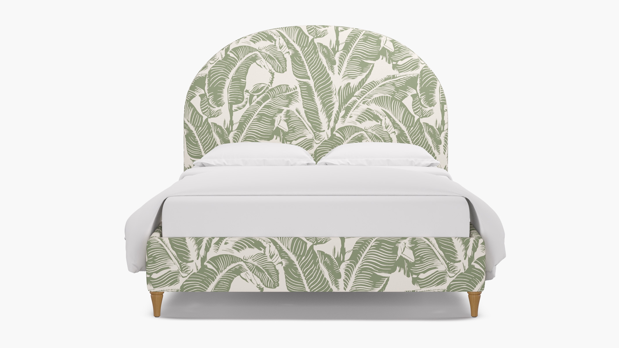 Demilune Bed, Sage Martinique® Encore, Natural Decorative Tapered Leg, King - Image 0