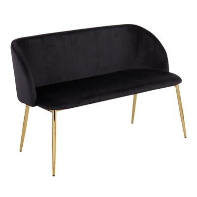 Drumnagee Glam Bench In Gold Steel And Black Velvet By Everly Quinn - Image 0