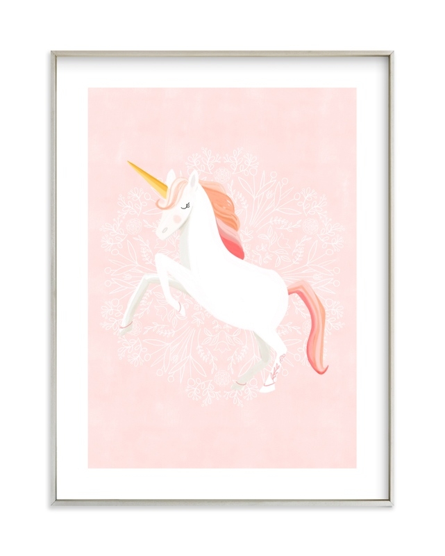 Unicorn & Blooms Children's Art Print - Image 0