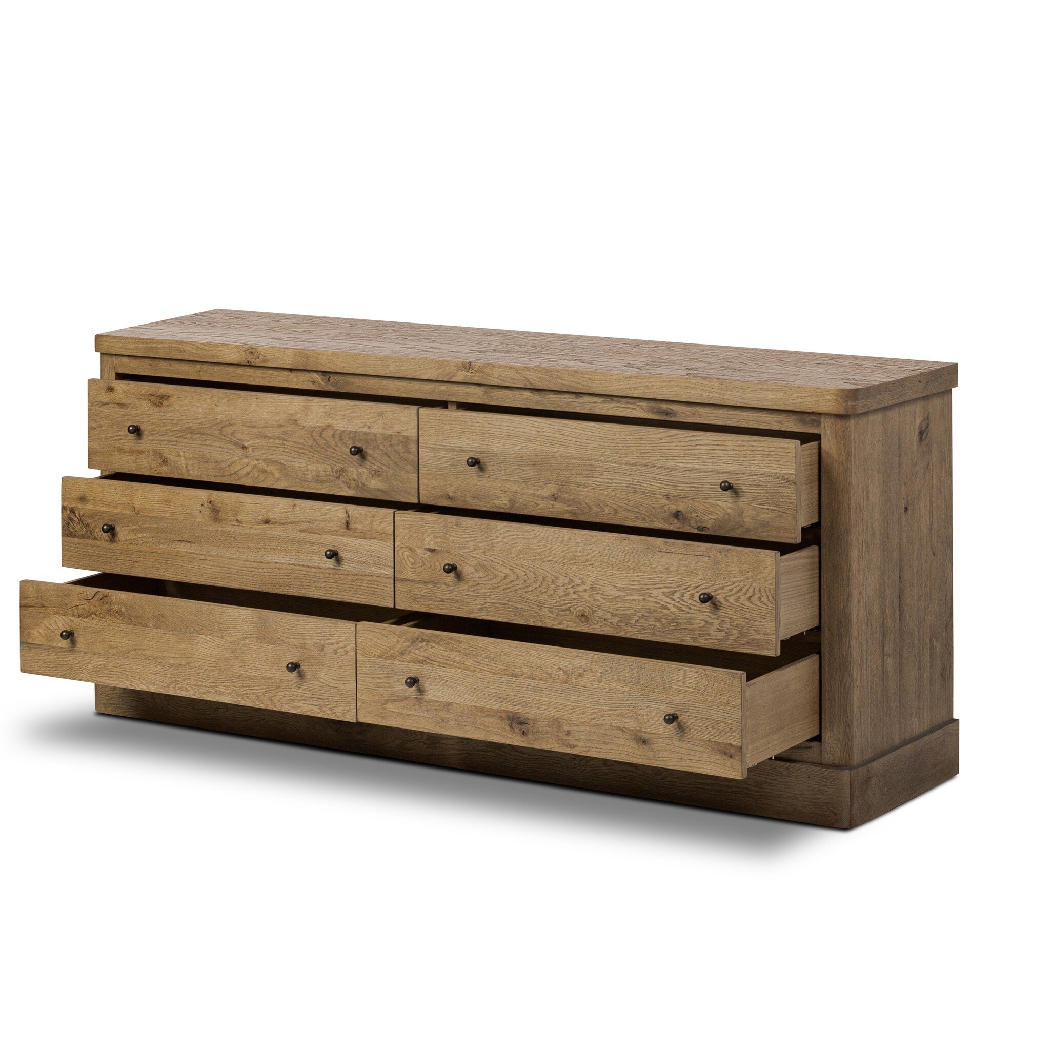 Grand 6 Drawer Dresser - Honey  Brown Oak Veneer - Image 5