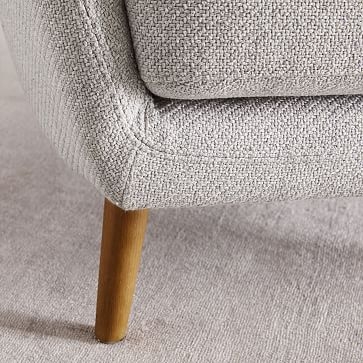 Hanna Chair, Performance Yarn Dyed Linen Weave, French Blue, Almond - Image 1