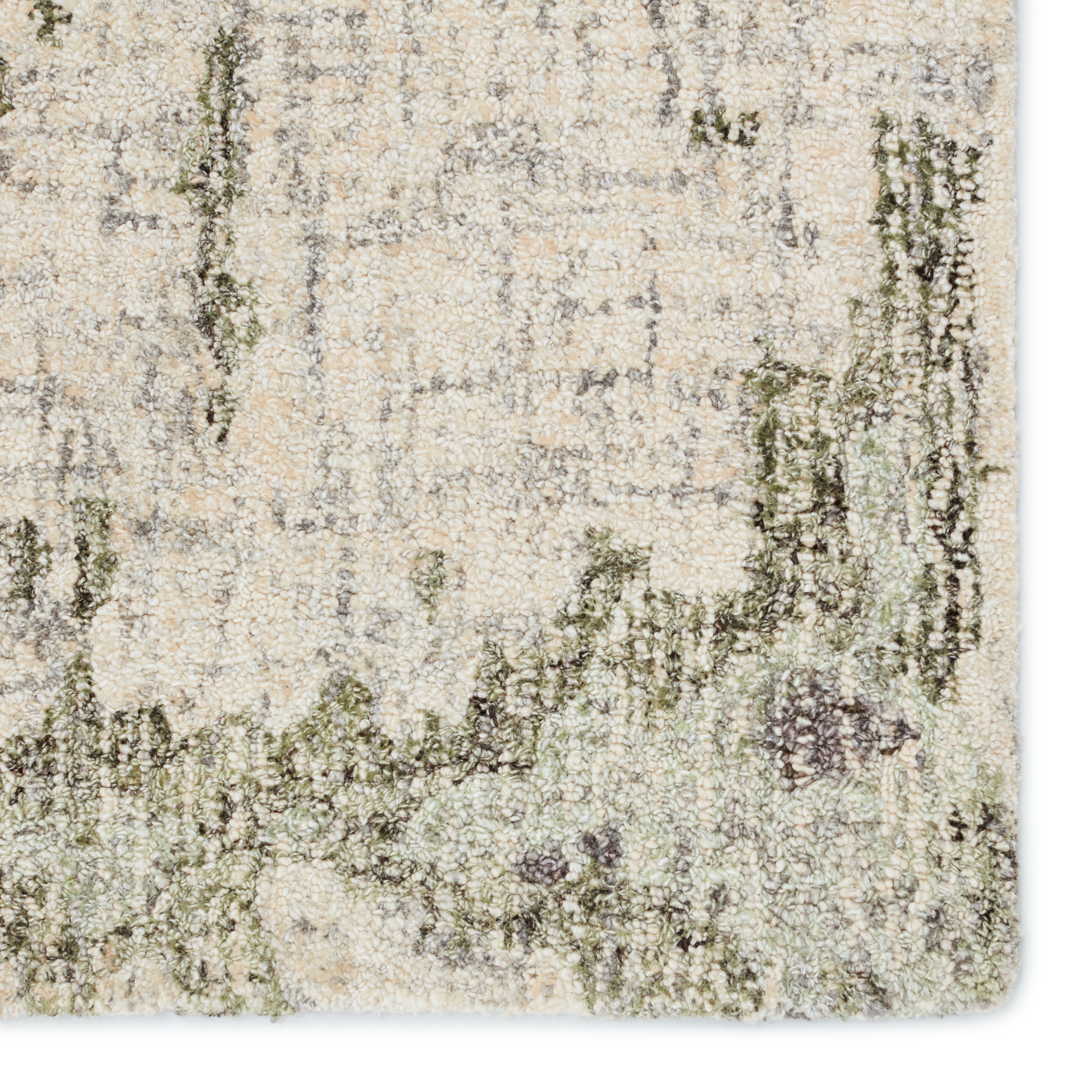 Absolon Handmade Abstract Taupe/ Green Area Rug (8'X10') - Image 3