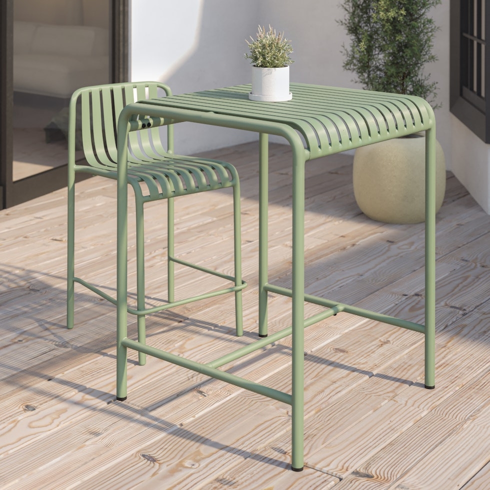 Sarek 29.5" Outdoor Bar Table - Khaki Green - Image 0