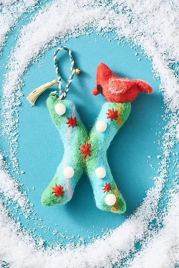 Forest Friends Monogram Wool Felt Ornament - Image 0