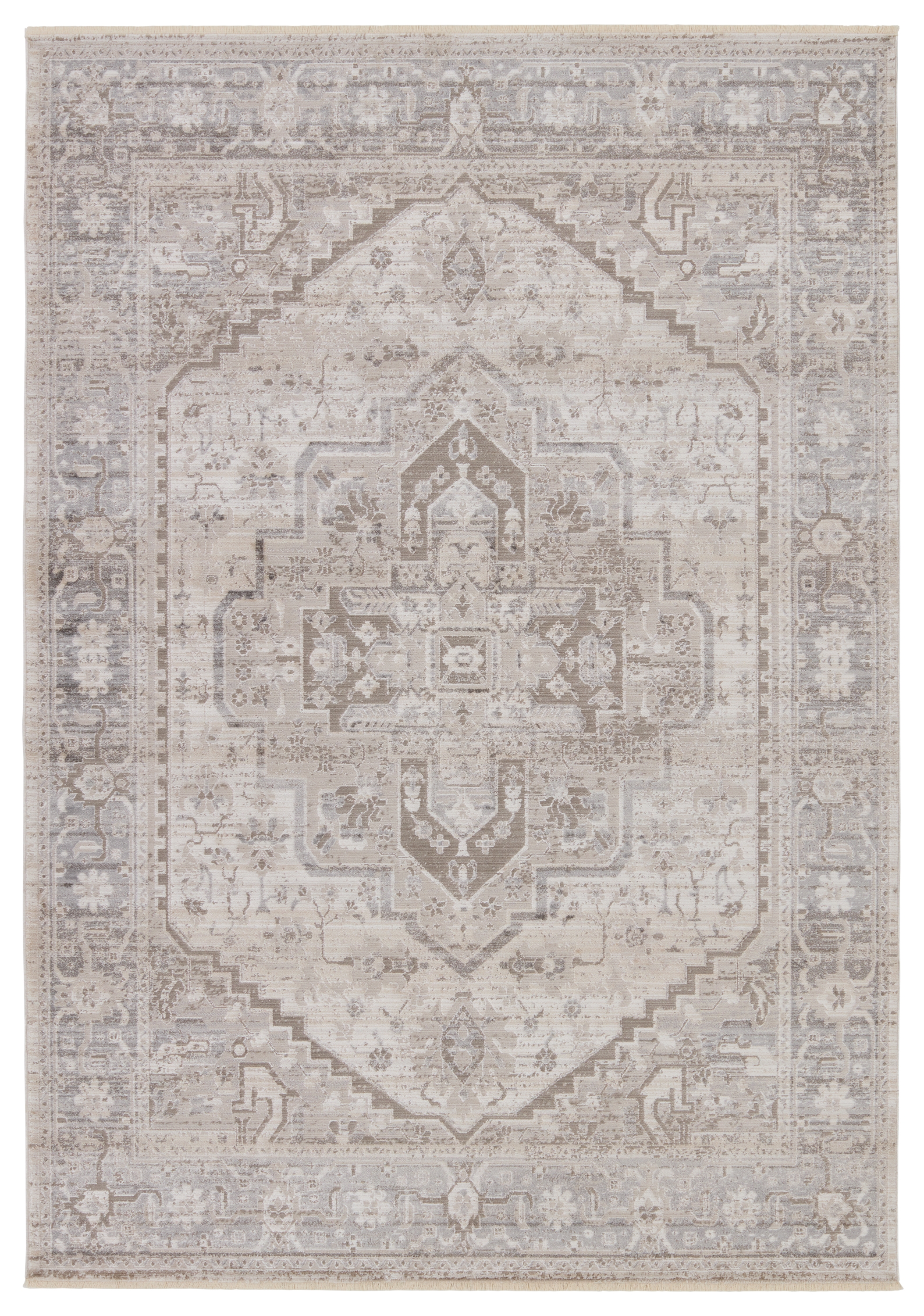 Vibe by Venn Medallion Taupe/ Silver Area Rug (5'3"X7'6") - Image 0