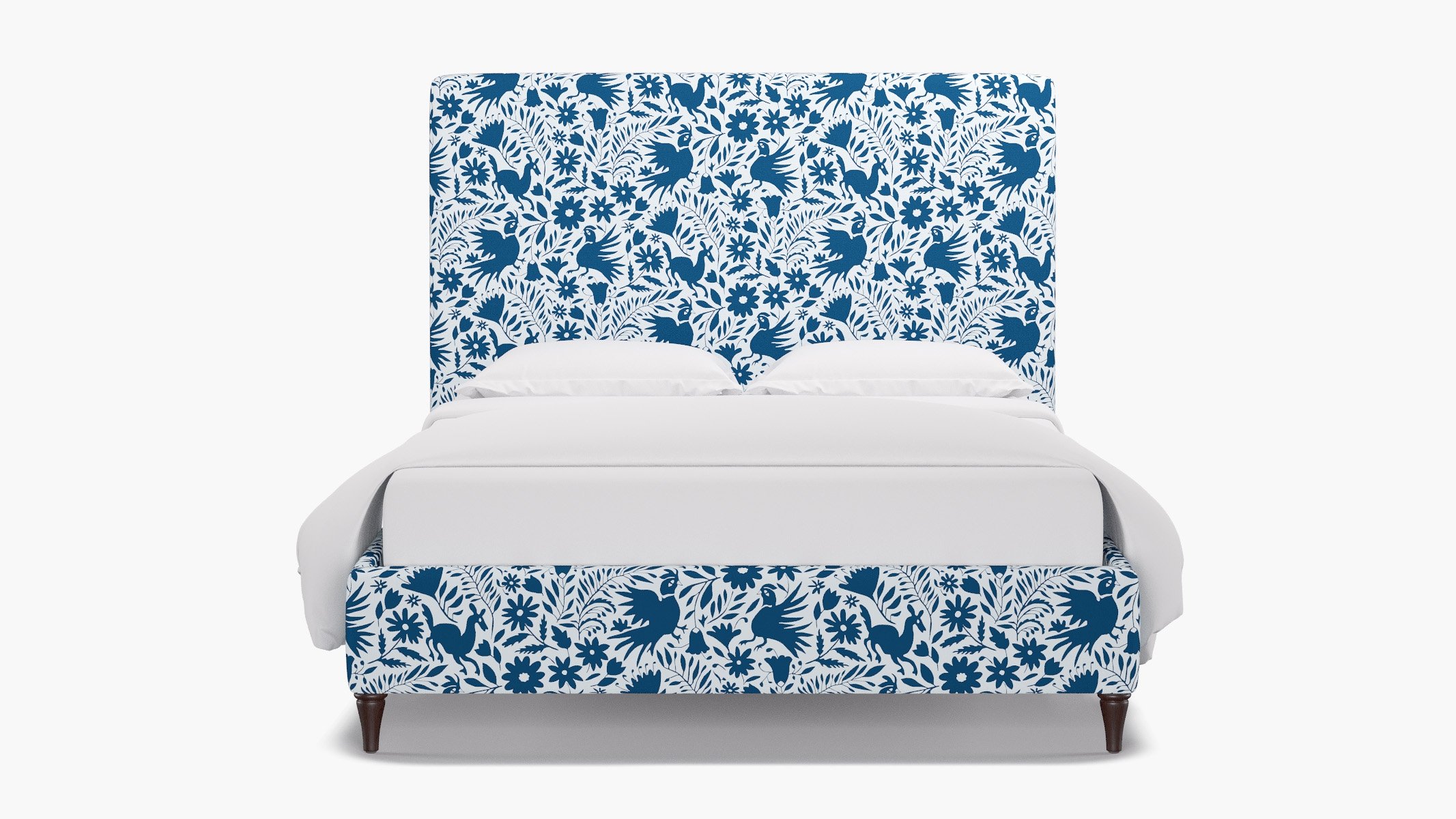 Classic Bed, Cerulean Frida, Espresso Decorative Tapered Leg, Twin - Image 0