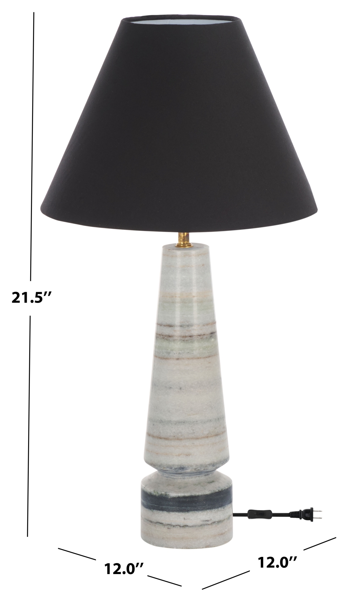 Jules Table Lamp - White/Black - Image 4