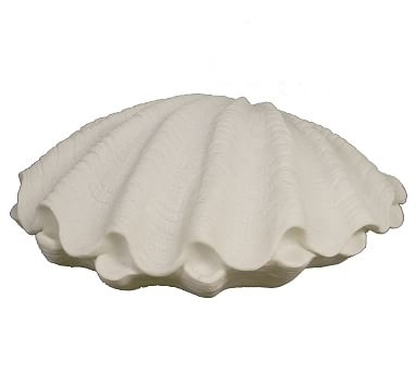 Lit Frosted Glass Clam, 15" x 12" x 5" - Image 0
