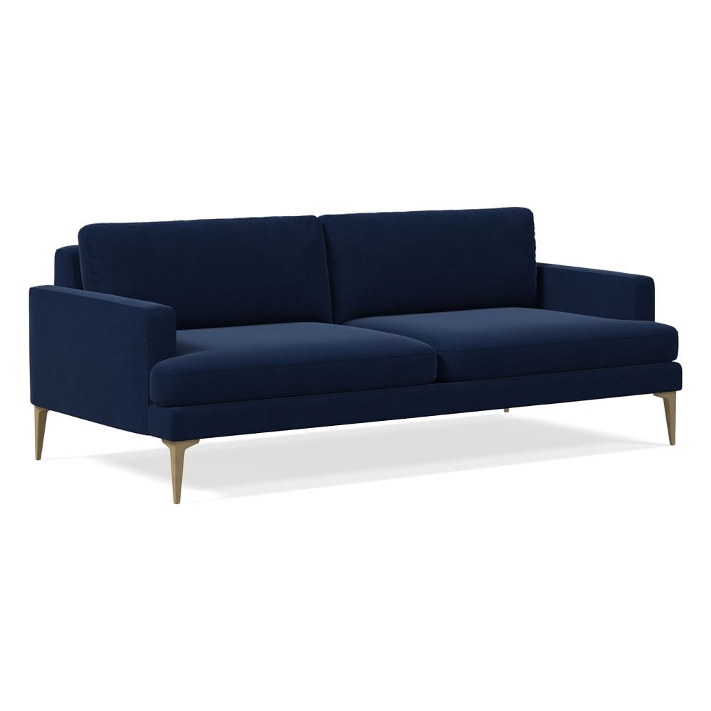 Andes 86" Multi-Seat Sofa, Standard Depth, Performance Velvet, Ink Blue, BB - Image 0