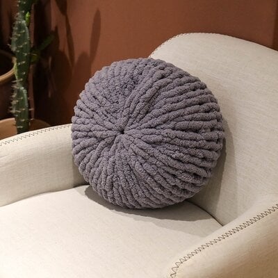 Chunky Knit Pillow Arm Knitting Throw Hand Knitted Cushion - Image 0