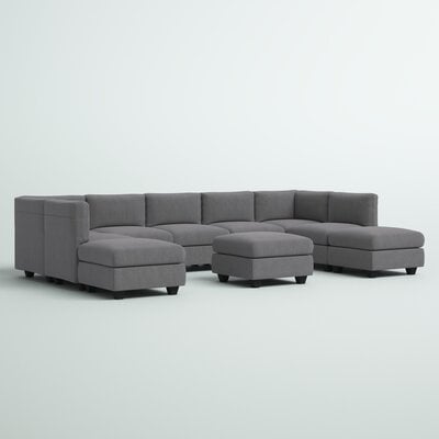 Roehl 155'' Wide Reversible Modular Corner Sectional with Ottoman - Image 0