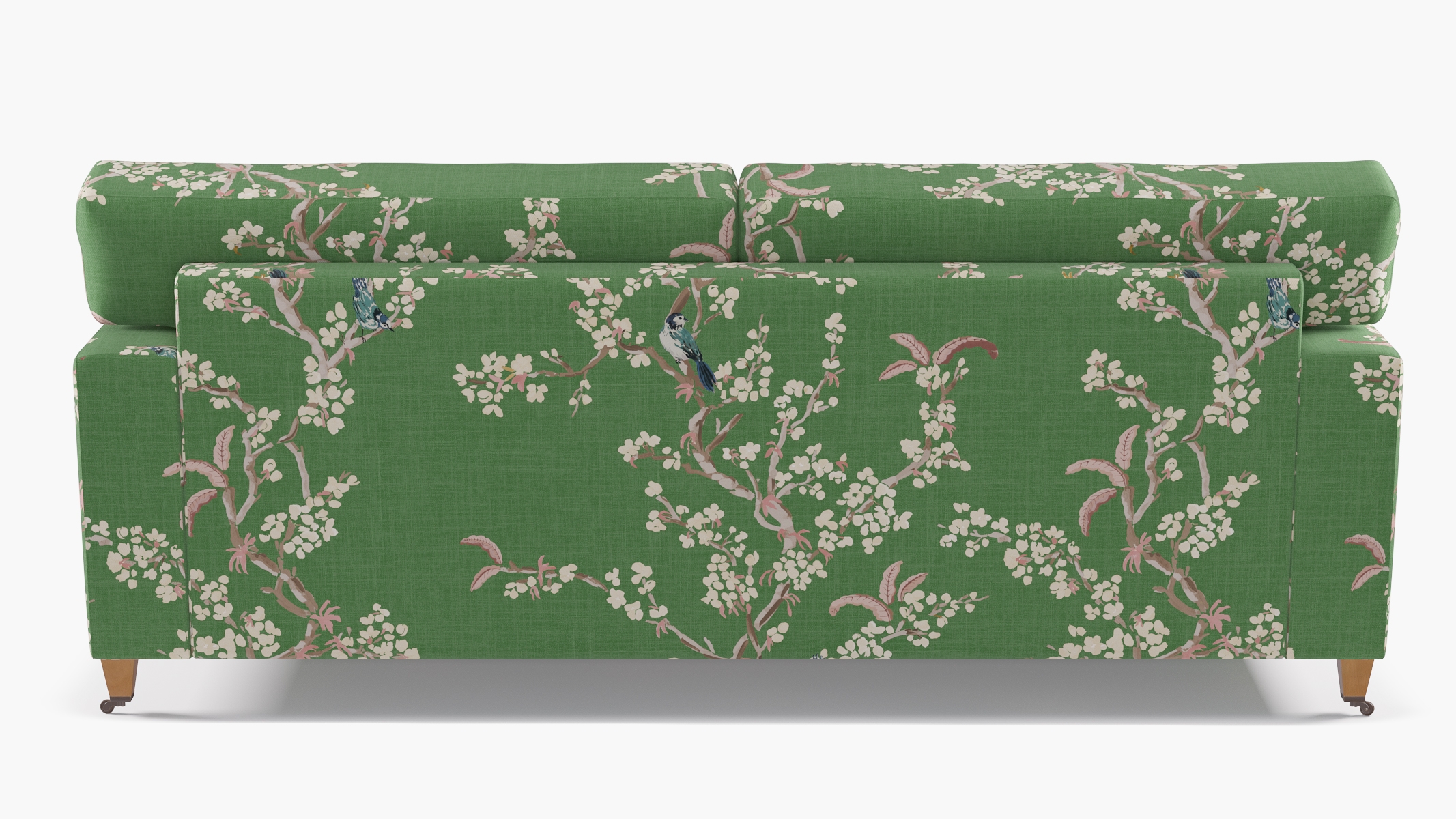 Classic Sofa, Jade Cherry Blossom, Natural with Antique Brass Caster - Image 3