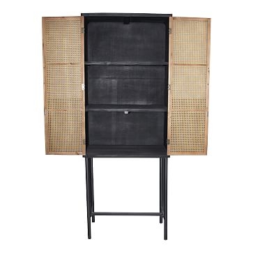 Tall Woven Cabinet,Rattan Doors, Solid Fir Frame, MDF Panels, - Image 3