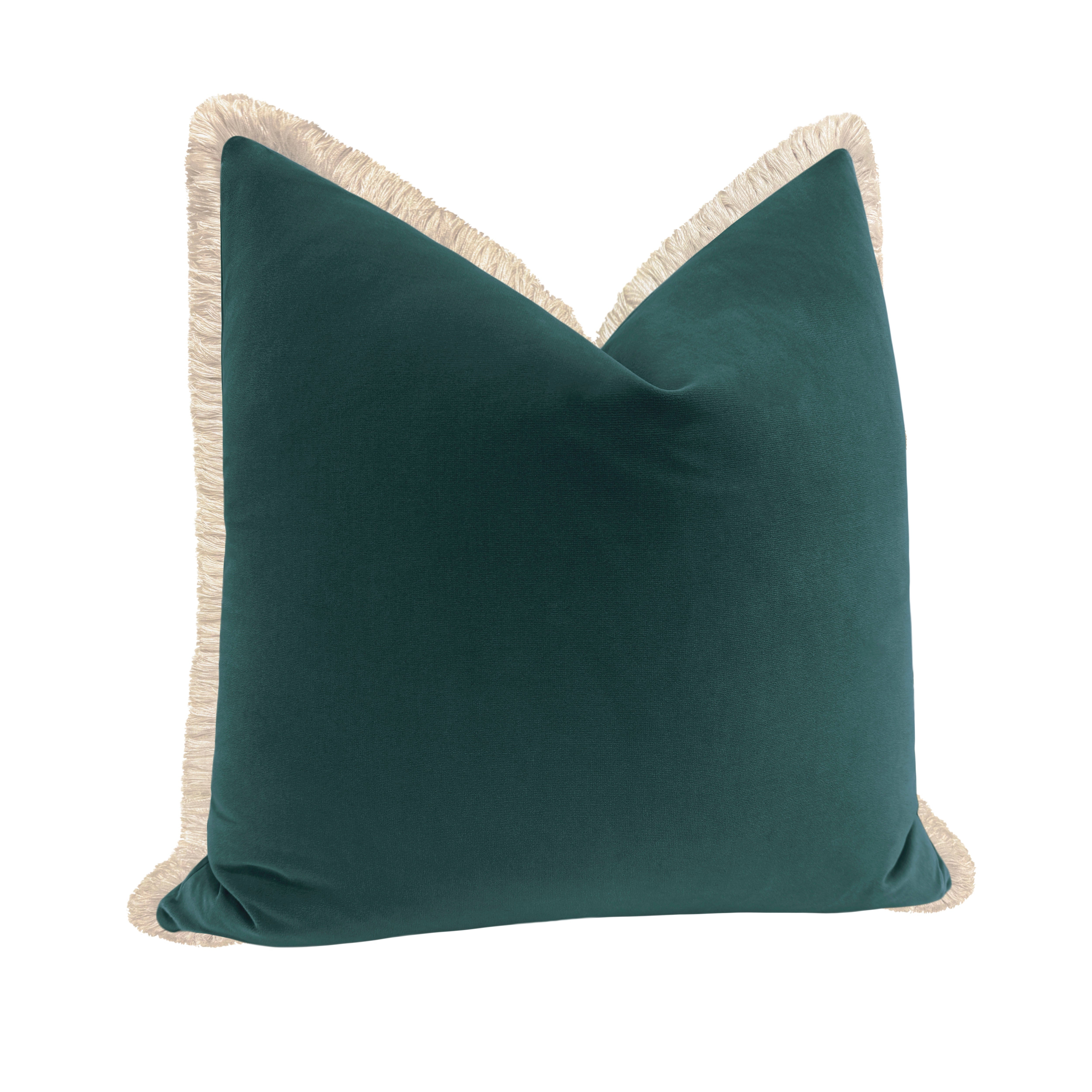 SIGNATURE VELVET // AEGEAN + FRINGE - Sample 4" X 4" / Natural Fringe - Image 4