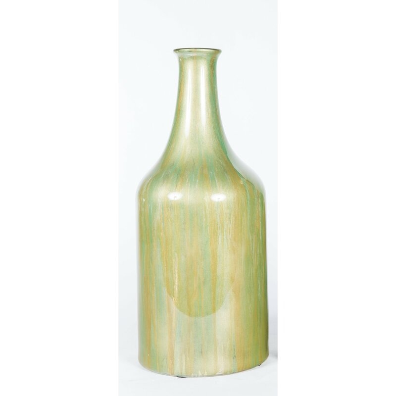 Prima Design Source Green/Gold Glass Decorative Bottle - Image 0