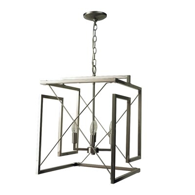 Taurus 4-Light Modern Abstract Chandelier In Brushed Nickel Finish - Image 0