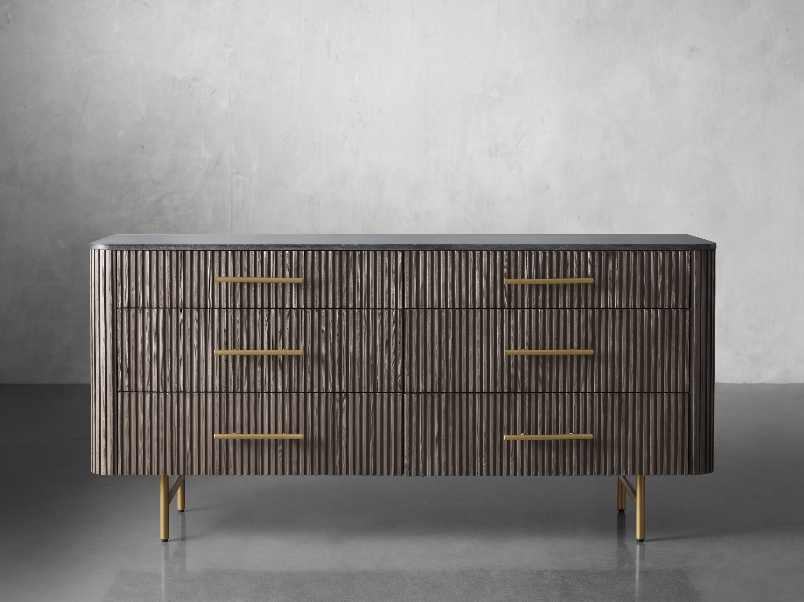 Finnley Six-Drawer Dresser in Stone Gray  Liath Smoke/Bluestone - Image 0