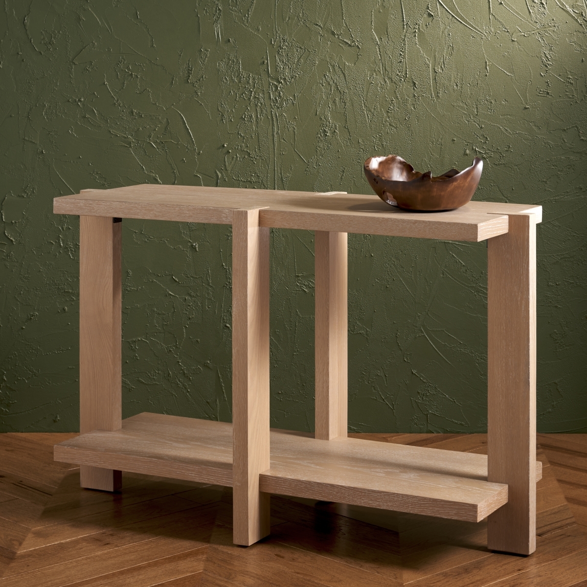 Quigley Rectangle Wood Console Table - Weathered Grey - Image 1