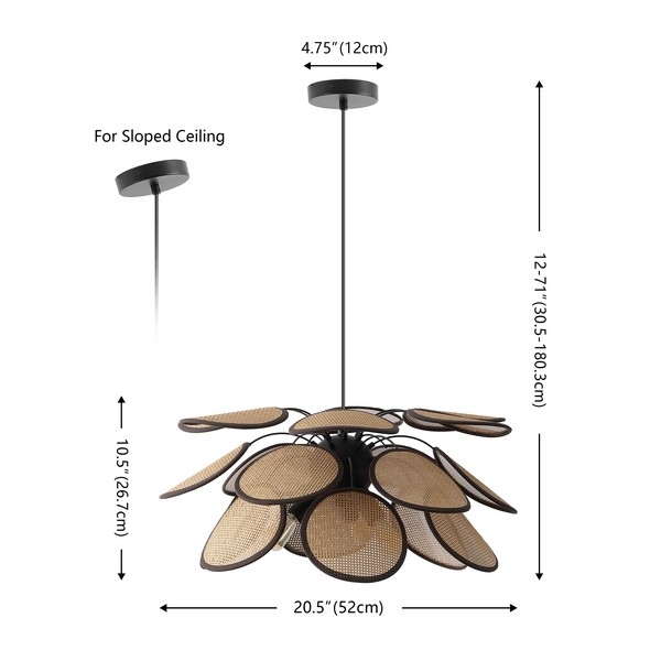 Luana 3Lt 20.5" Pendant - Brown/Natural - Image 6