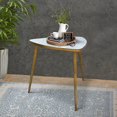 Arnot Marble Top 3 Legs End Table - Image 0