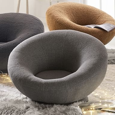 Tweed Charcoal Groovy Swivel Chair, In Home Delivery - Image 3