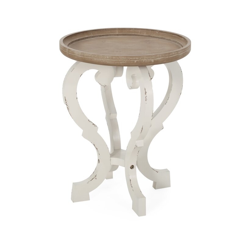 Tray Top End Table, Distressed White - Image 6