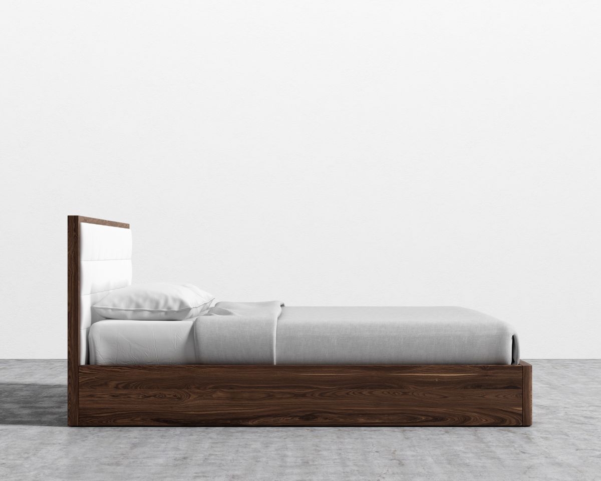 Charlotte Storage Bed - Queen Walnut Veneer Monaco White - Image 8